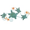 Hastings Home Sea Turtles Wall Art with Shells and Starfish, Nautical 3D Metal Hanging Décor, Under Water Artwork 107019FWA